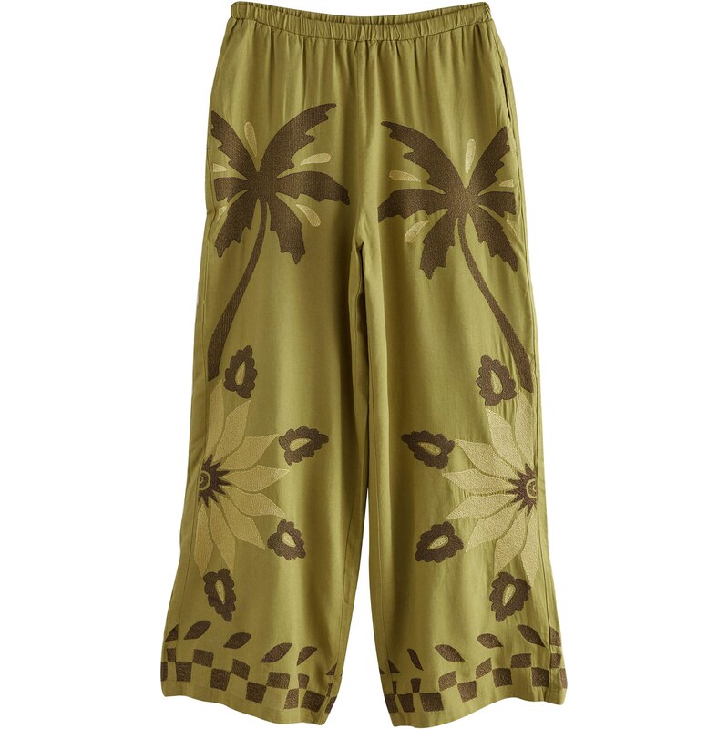 Next Nohavice hnedá / zelená / kaki 65876970