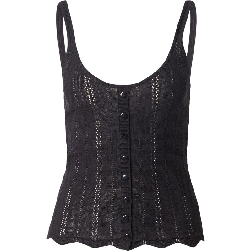 ABOUT YOU Vyšívaný top Asta čierna 65905357