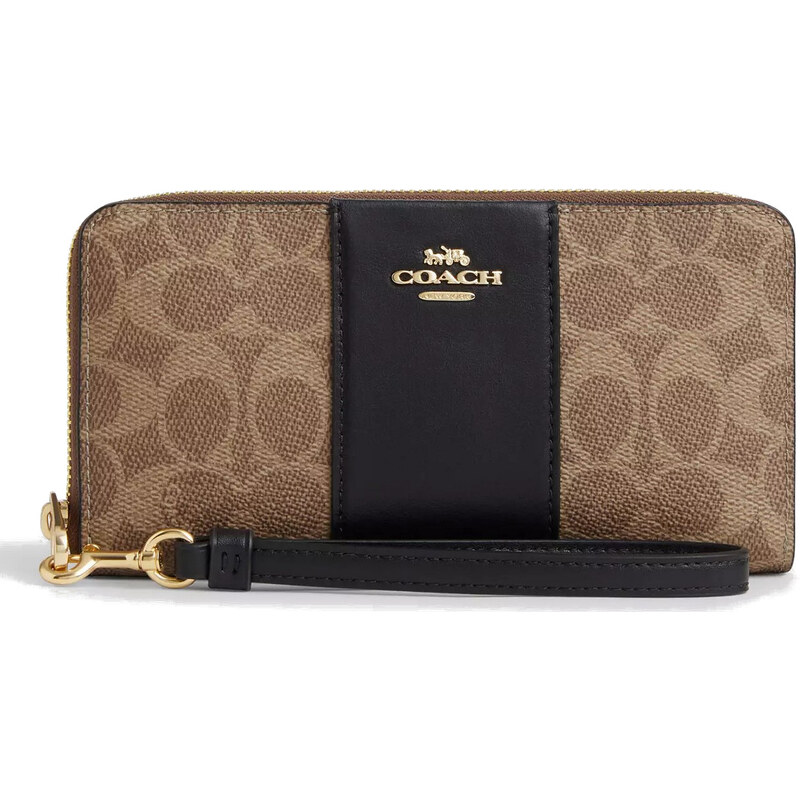 Coach Peněženka Long Zip Around Wallet In Signature Canvas With Stripe 63717856