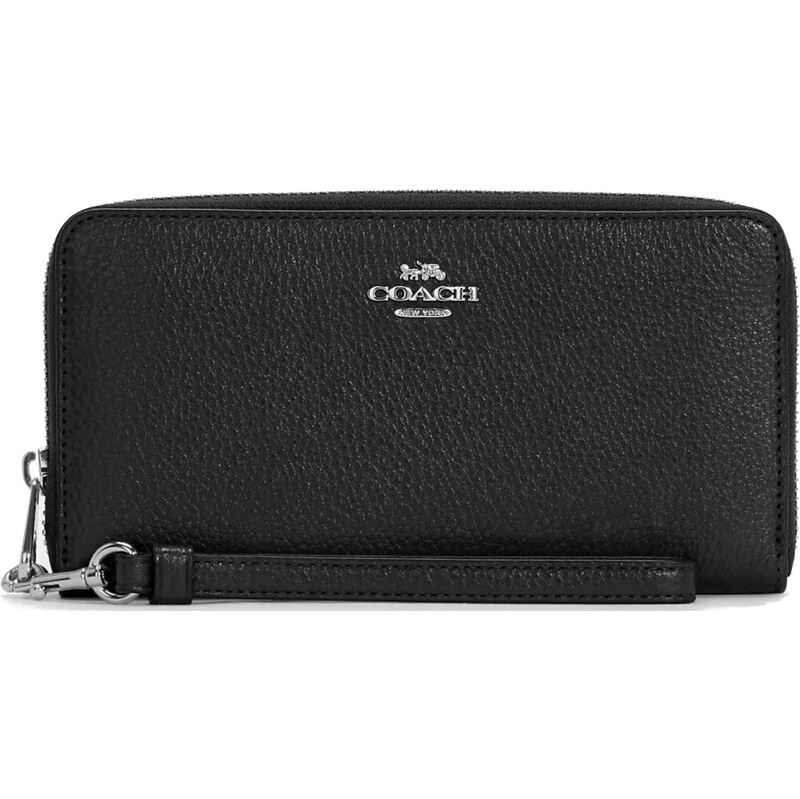 COACH Peněženka Long Zip Around Wallet Black Silver 63717854