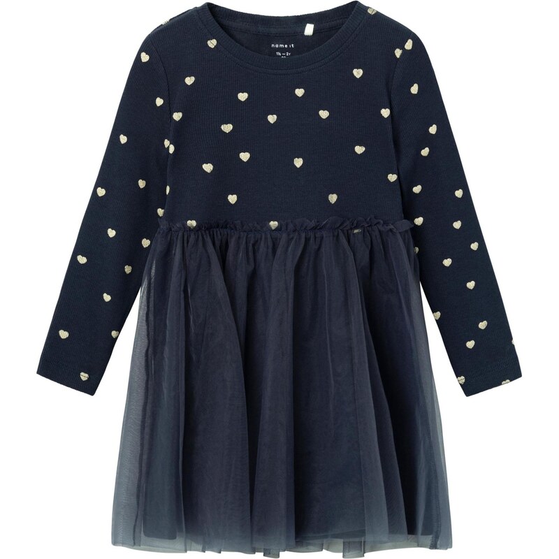 NAME IT Šaty NMFNadja zafírová / zlatá 46420946