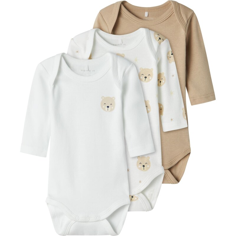NAME IT Body Oxford Bear tmavobéžová / čierna / biela 54800499