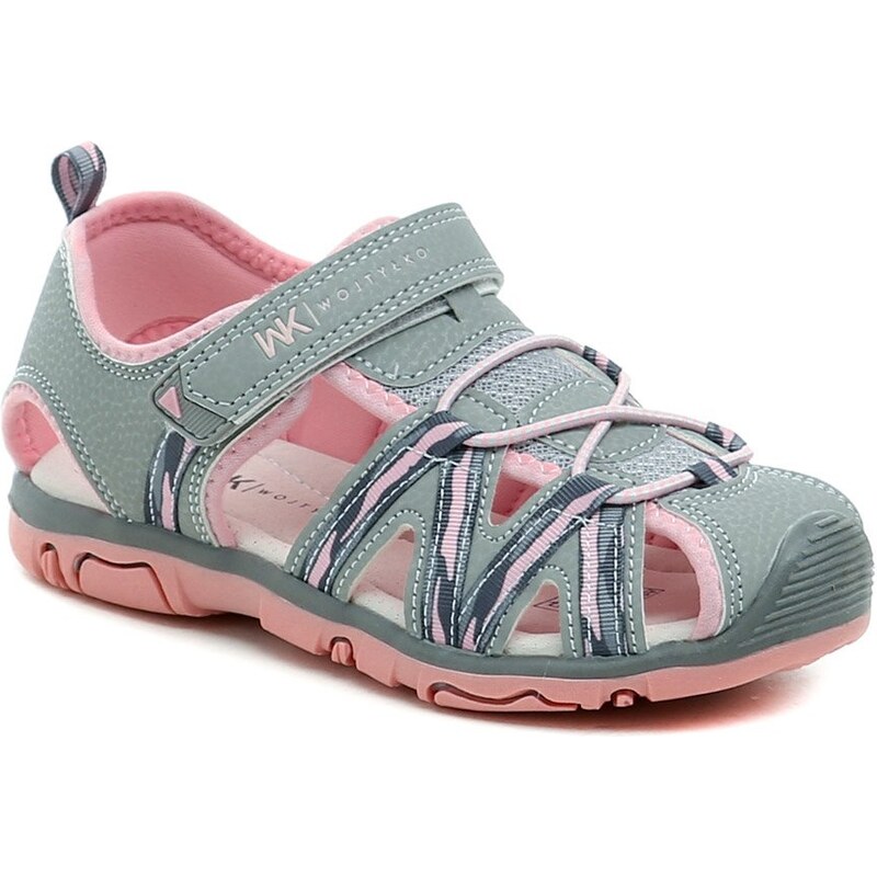 Wojtylko 5S25390S šedo ružové dievčenské sandále 63692691