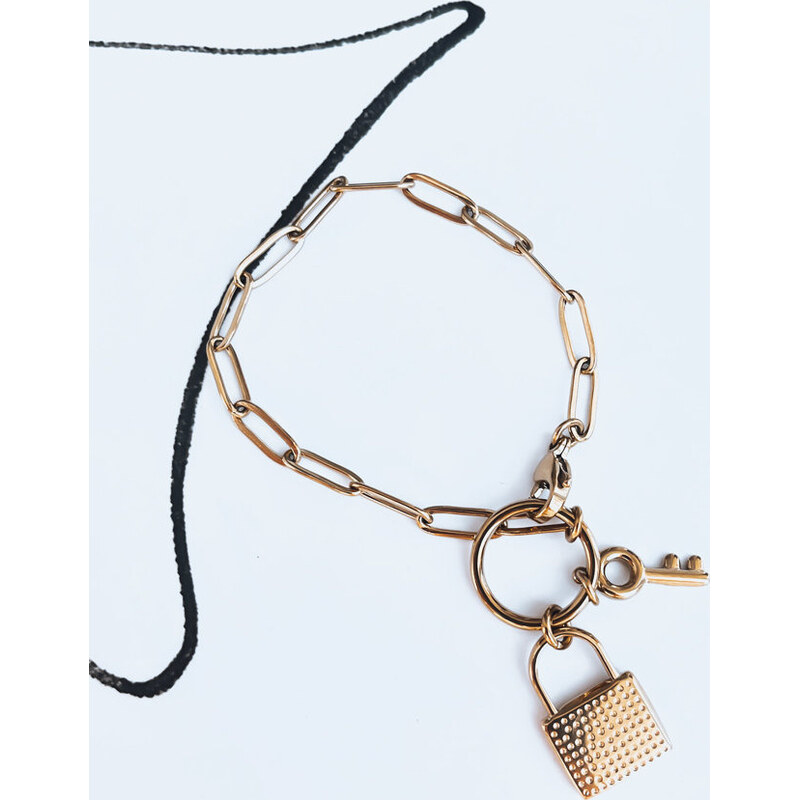 BASIC Zlatý náramok LOCK KEY LY0099 44265783