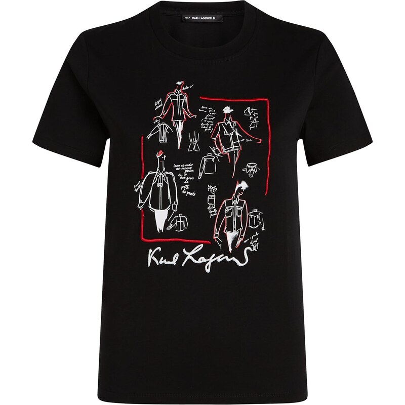 Karl Lagerfeld Tričko červená / čierna / biela 63694476