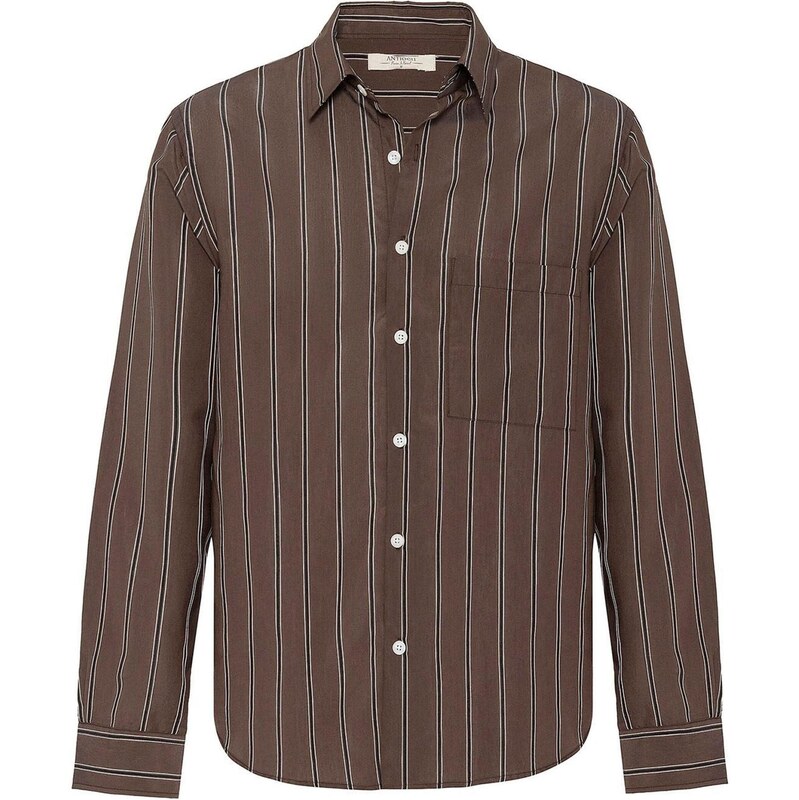 Antioch Košeľa čokoládová / tmavohnedá / biela 65652687