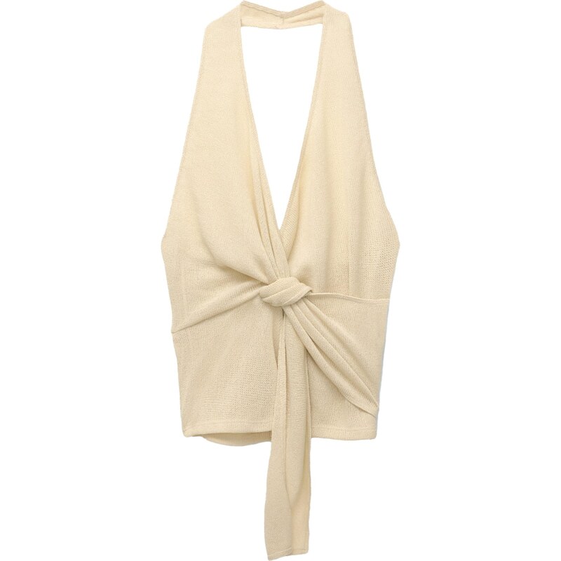 Pull&Bear Vyšívaný top telová 65879049