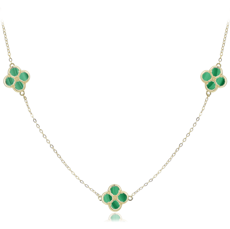 Olivie Pozlátený strieborný náhrdelník s malachitom TALIS 64919584
