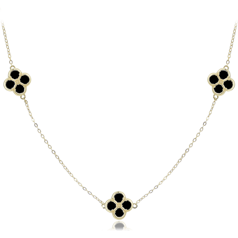 Olivie Pozlátený strieborný náhrdelník s čiernou perleťou TALIS 64919583