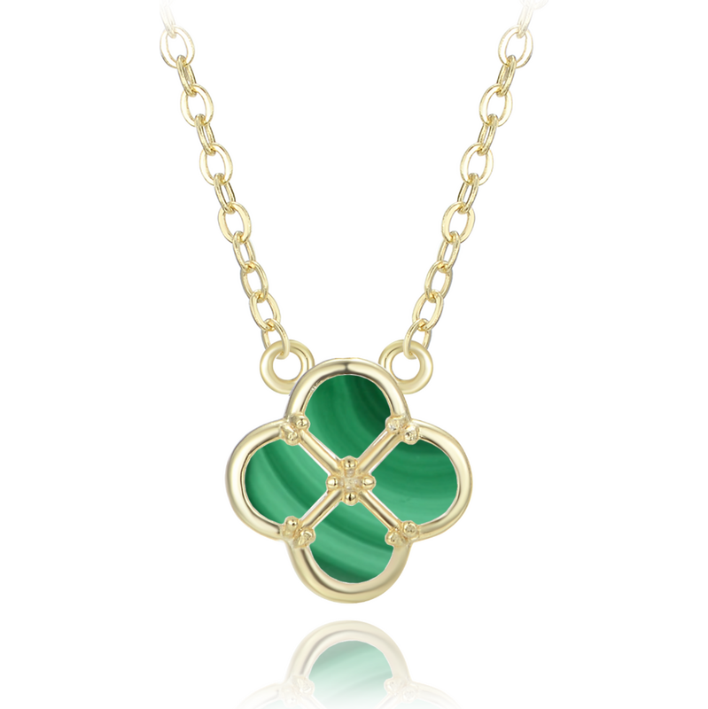 Olivie Pozlátený strieborný náhrdelník s malachitom TALIS 64919579