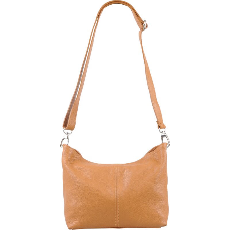 Camel kožená talianska crossbody kabelka Batilda Camel Scura 382773