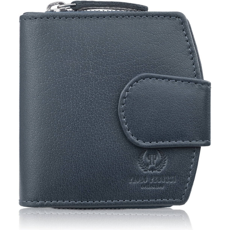 Paolo Peruzzi Dámska malá kožená peňaženka s RFID | tmavomodrá AL-24 63703724