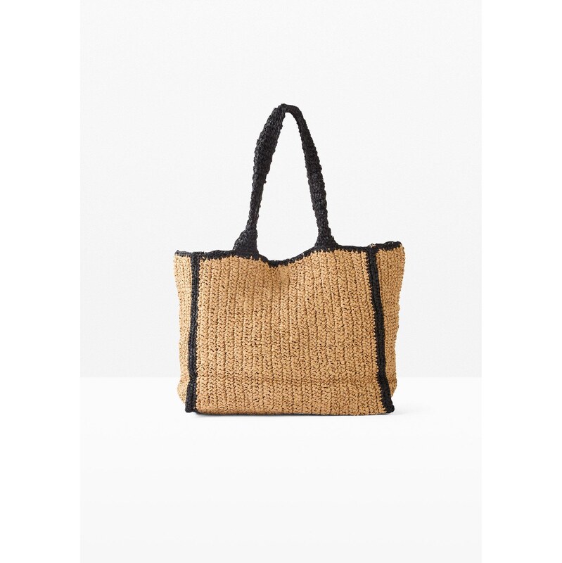 bonprix Slamená taška, farba béžová 63703954