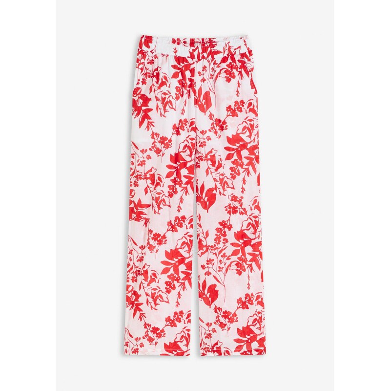 bonprix Potlačené nohavice z čistej bavlny, farba biela 63704031