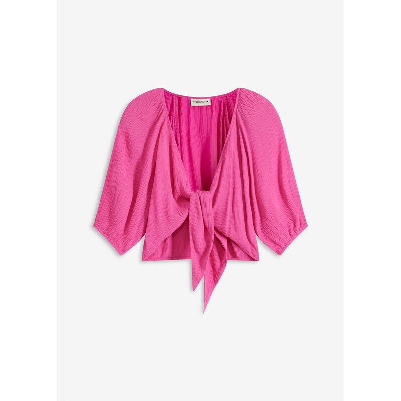 bonprix Blúzkové tričko z padavej viskózy, farba ružová 63704047