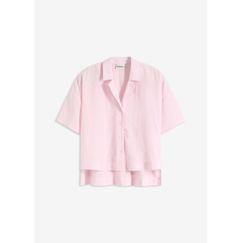 bonprix Košeľová blúzka, oversize, farba ružová 63704053