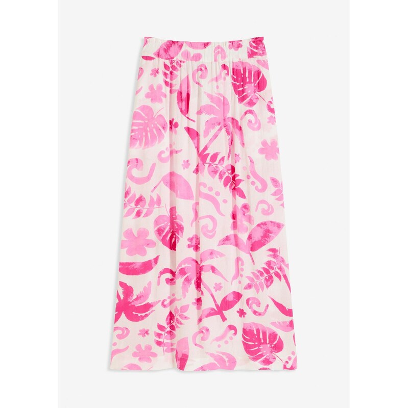 bonprix Maxi sukňa s potlačou, zo štruktúrovej viskózy, farba biela 63704054