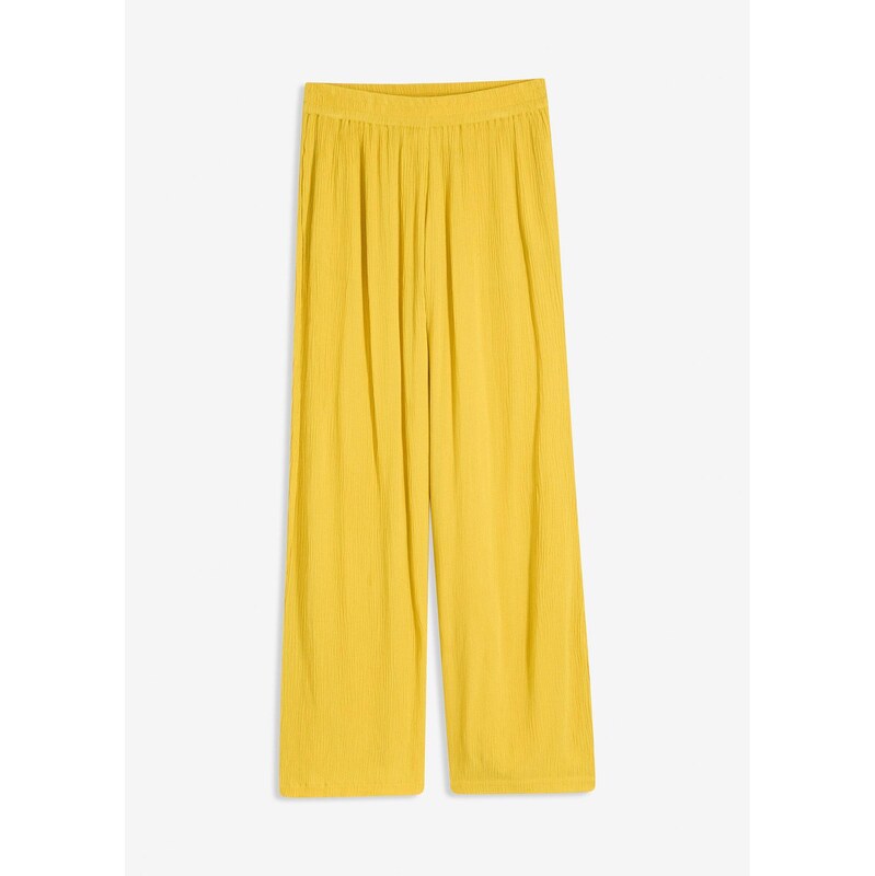 bonprix Nohavice bez zapínania z padavej viskózy, farba žltá 63704078
