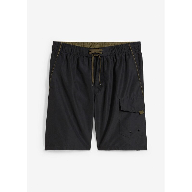 bonprix Pánske kúpacie šortky s bočným vreckom, farba čierna 63704156