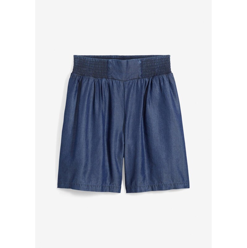 bonprix Šortky bez zapínania s nariaseným pásom, farba modrá 63704158