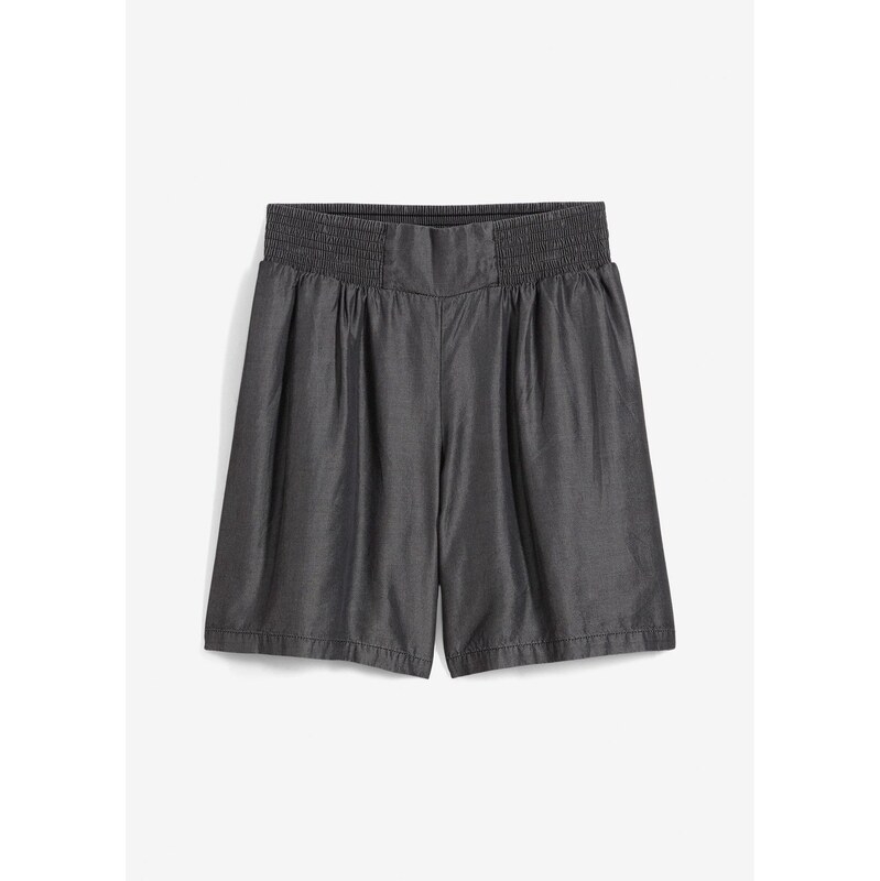 bonprix Šortky bez zapínania s nariaseným pásom, farba čierna 63704159