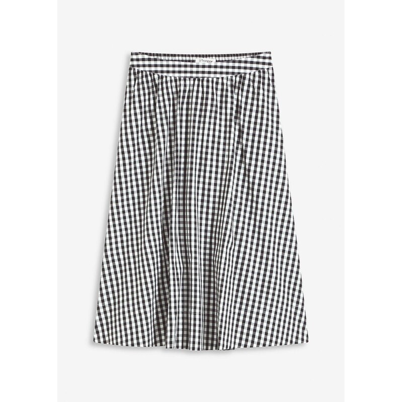 bonprix Midi sukňa z čistej bavlny, farba čierna 63704229