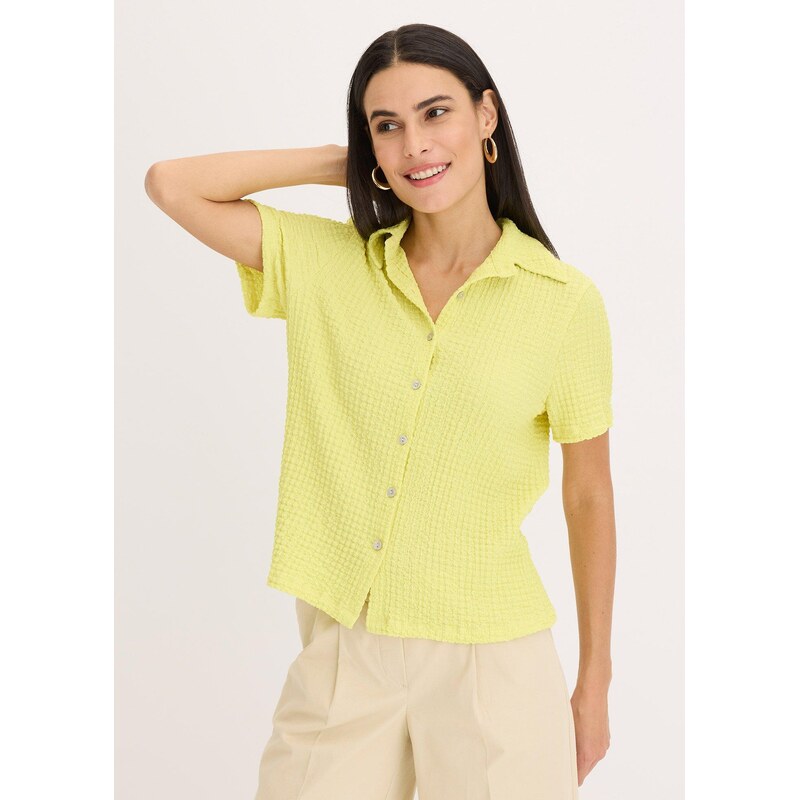 bonprix Úpletová blúzka so štruktúrou, farba žltá 63704153