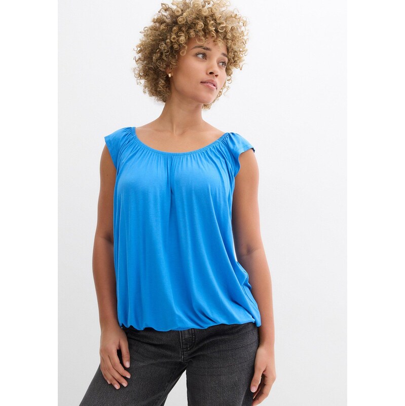 bonprix Tričko z jemného mixu viskózy, farba modrá 63704172