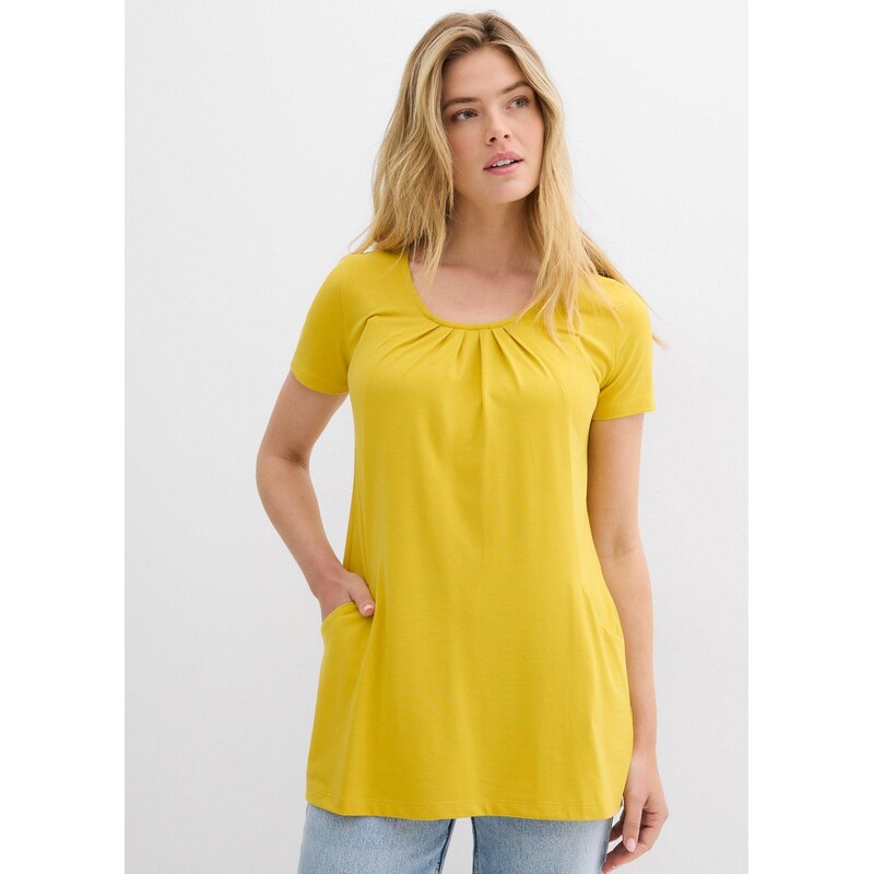 bonprix Dlhé tričko s viskózou, farba žltá 63704239