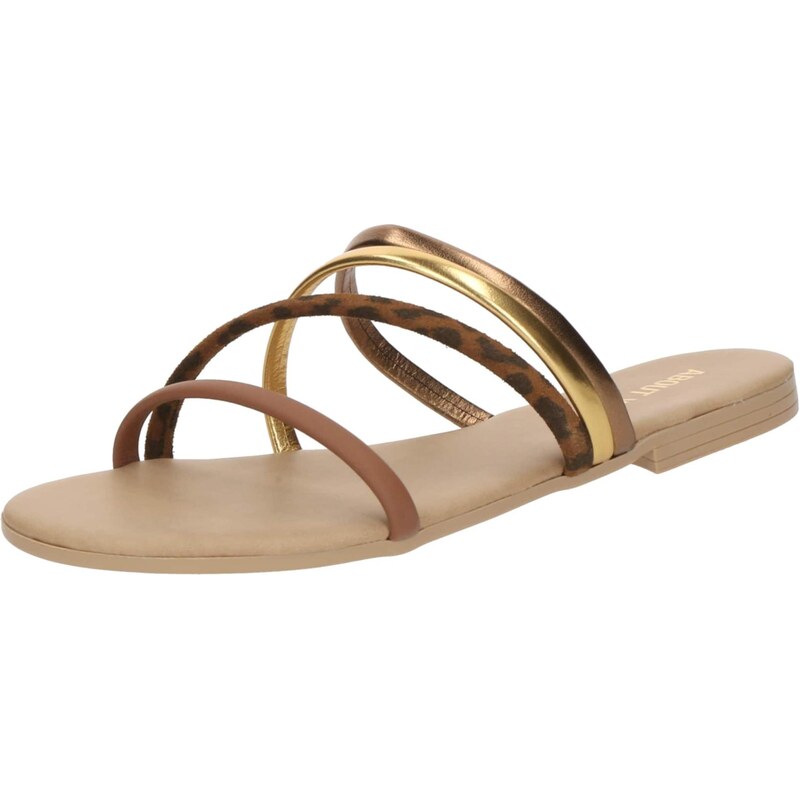 ABOUT YOU Šľapky Pia koňaková / bronzová / strieborná 63874155