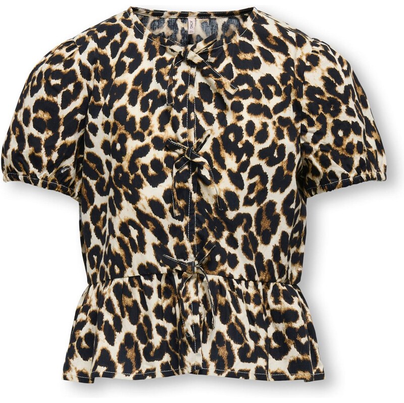 ONLY GIRLS Blúzka nebielená / hnedá / čierna 63706218