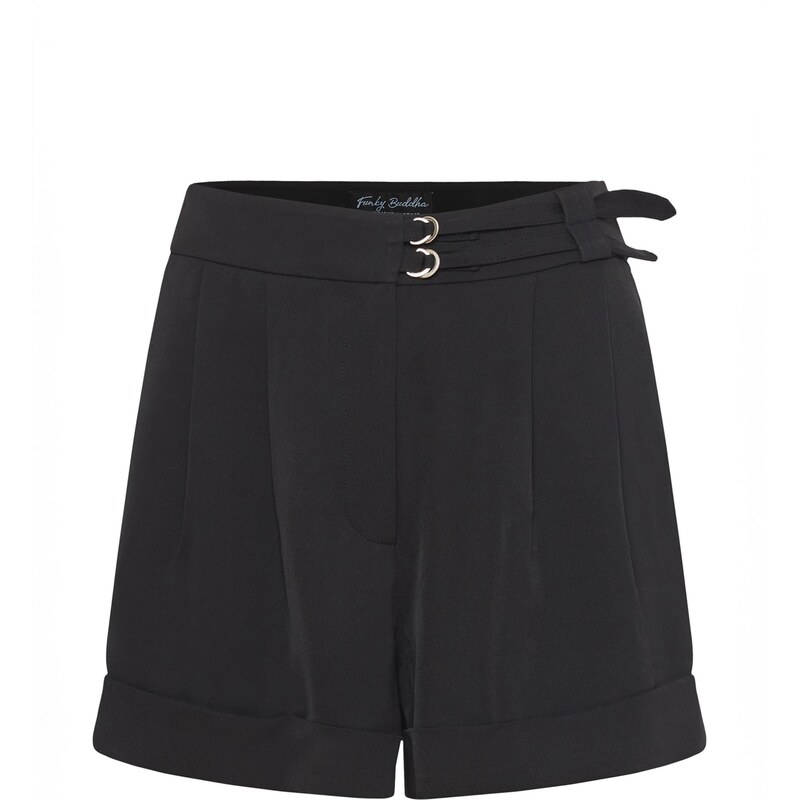 Funky Buddha Plisované nohavice čierna 65905378