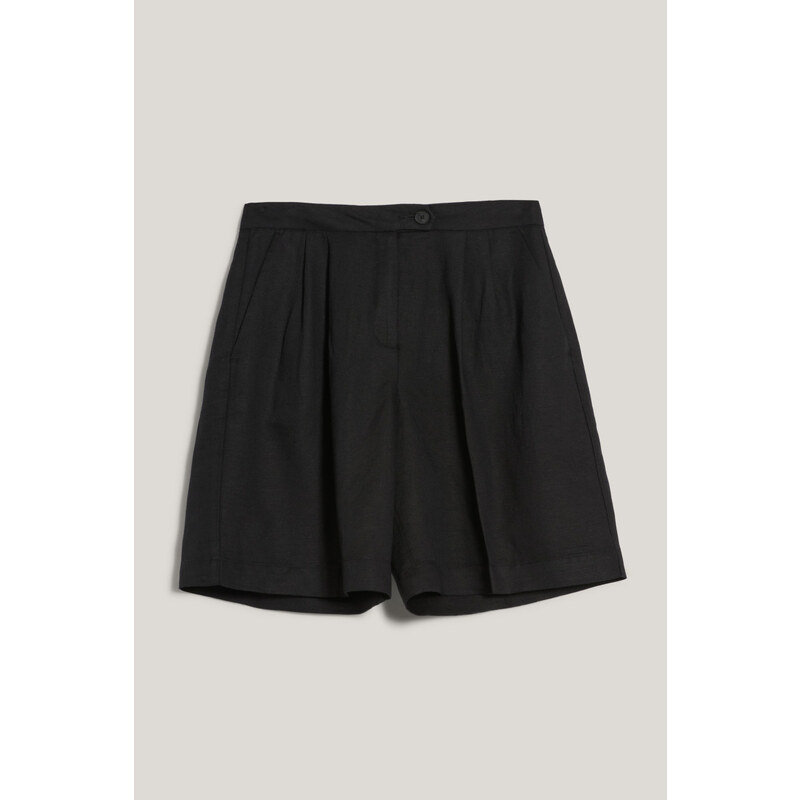 ŠORTKY GANT TAILORED LINEN SHORTS BLACK 62638496
