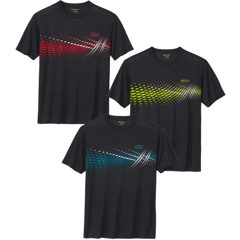 Sada 3 športových tričiek Atlas For Men Čierna 57656192