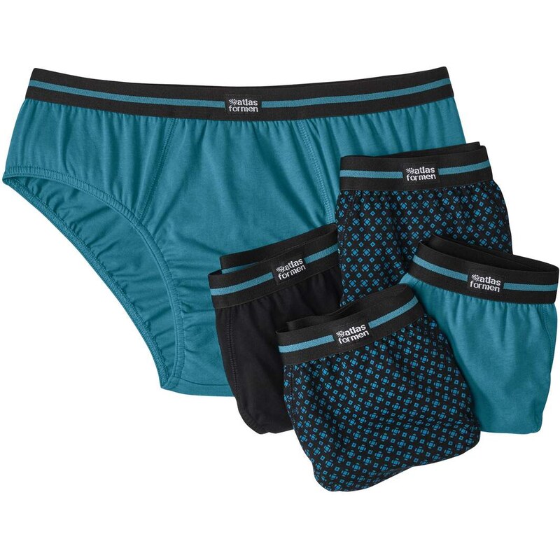 Sada 5 pohodlných bavlnených slipov Atlas For Men So vzorom 61681943
