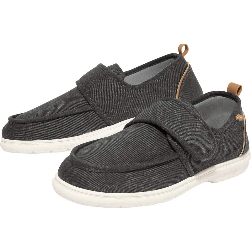 Sivé plátenné mokasíny na suchý zips Atlas For Men Sivá 63709409