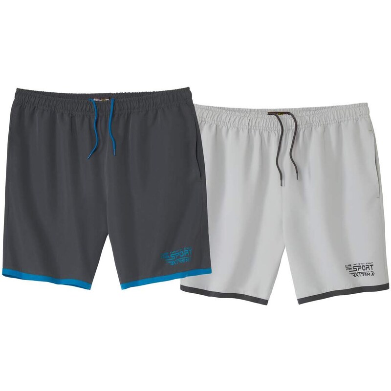 Sada 2 športových kraťasov z mikrovlákna Atlas For Men Sivá 63709406