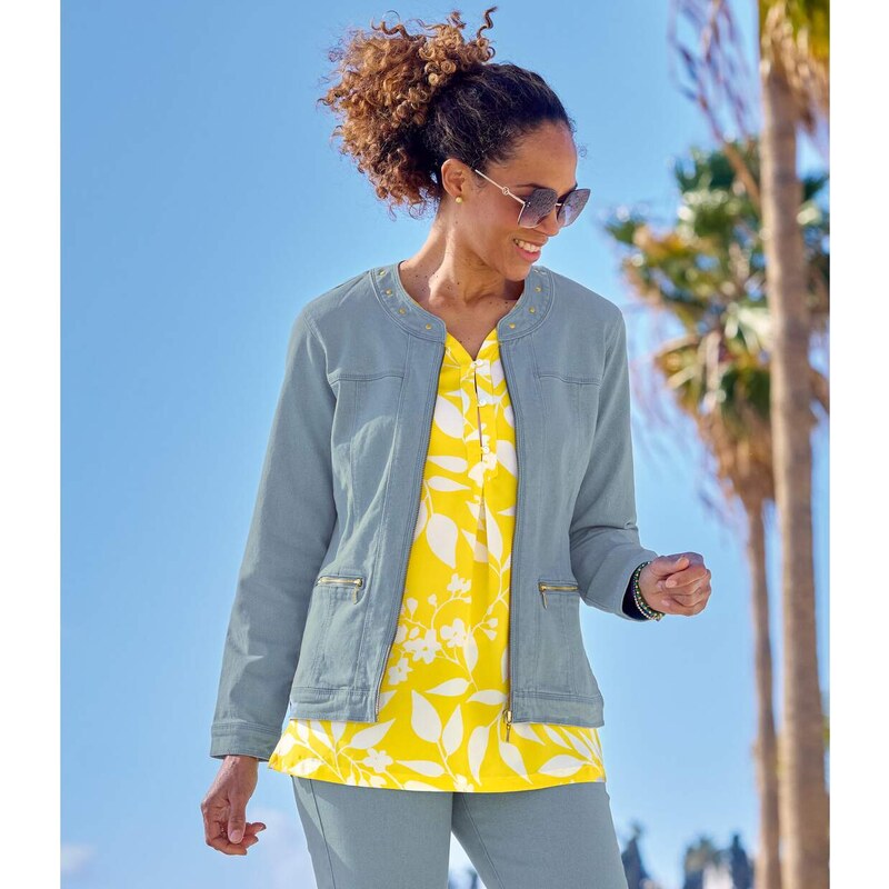 Strečová rifľová bunda na zips Atlas For Men Modrá 63709412