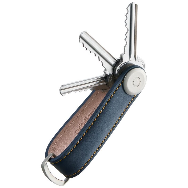 Orbitkey Kožená kľúčenka 2.0 - Navy & Tan Stitching 63751056