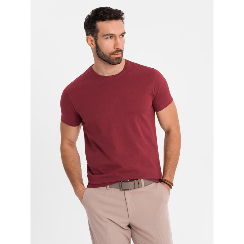 Ombre Classic BASIC mens cotton T-shirt - maroon 64793250