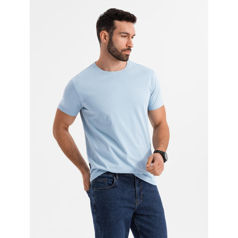 Ombre BASIC mens classic cotton T-shirt - light blue 64793254