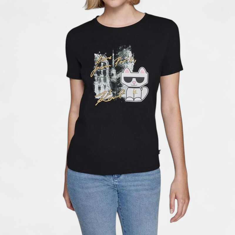 Dámské černé triko Karl Lagerfeld 56230 63717461