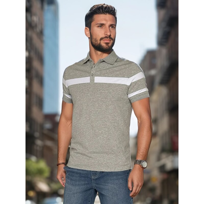 Dstreet Módna šedá pánska polokošeľa 63717732