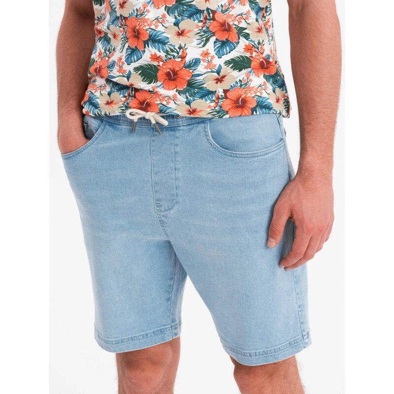 Ombre Clothing Pánske svetlomodré rifľové kraťasy V1 SRDS-0192 63774240