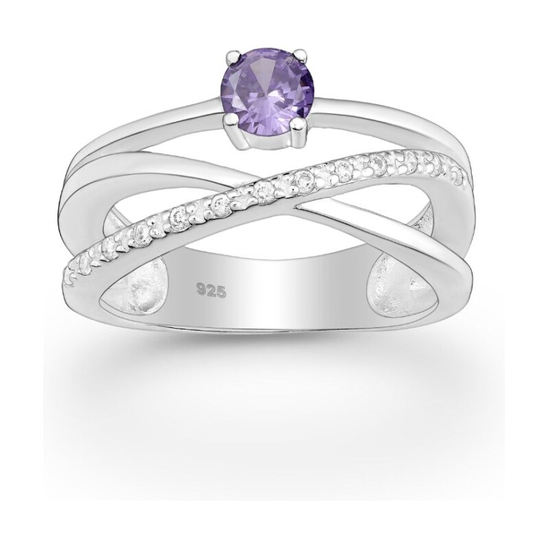 Strieborný prsteň Eden FIALOVÝ 62040178