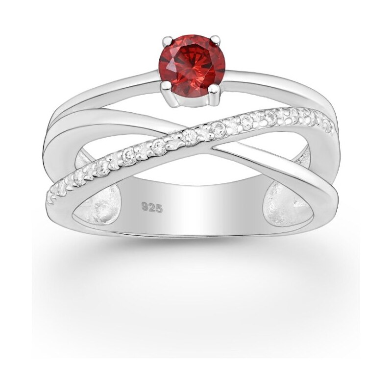 Strieborný prsteň Eden ČERVENÝ 62040177