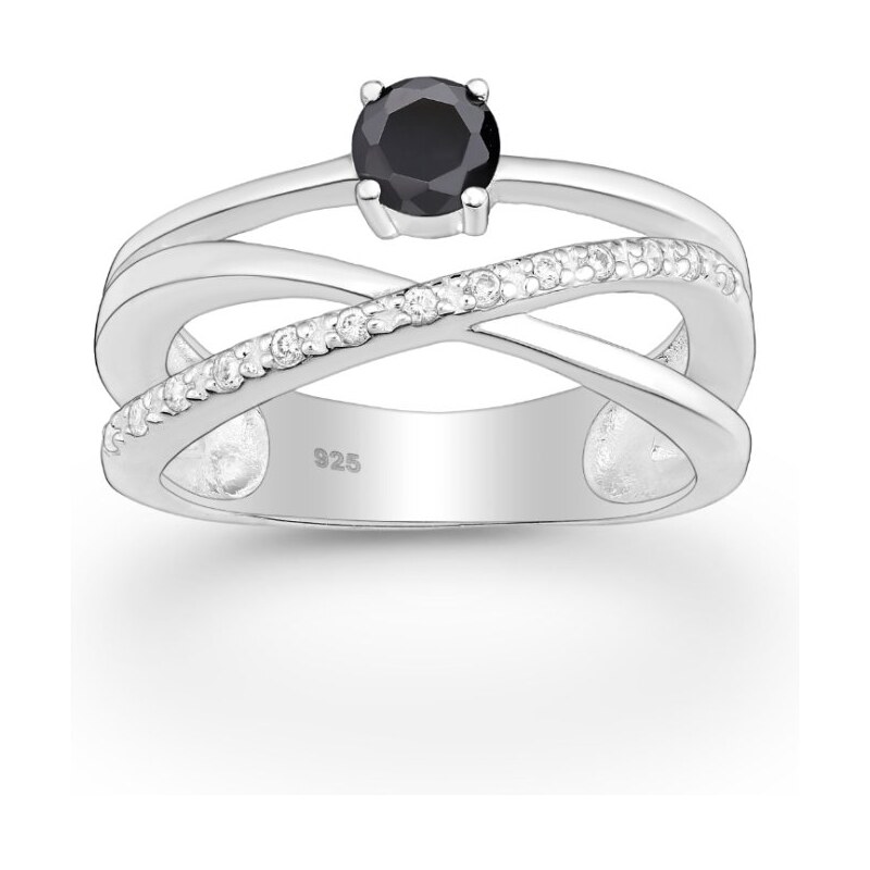 Strieborný prsteň Eden ČIERNY 62040174