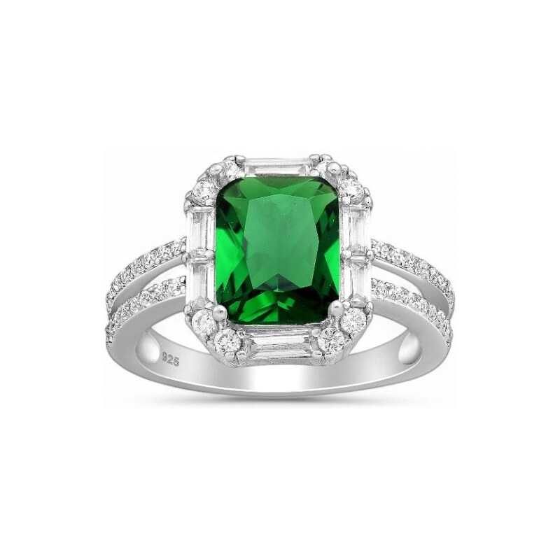 Strieborný prsteň Shahan ZELENÝ 62040030