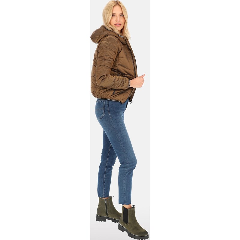 Perso Zlatá dámska krátka prechodová bunda s prešívaním BLH 91C0022 F - Gold