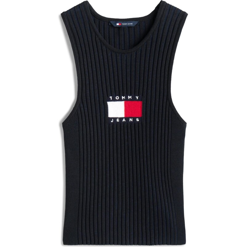 Tommy Jeans Vyšívaný top tmavočervená / čierna / biela 63724382